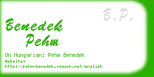 benedek pehm business card